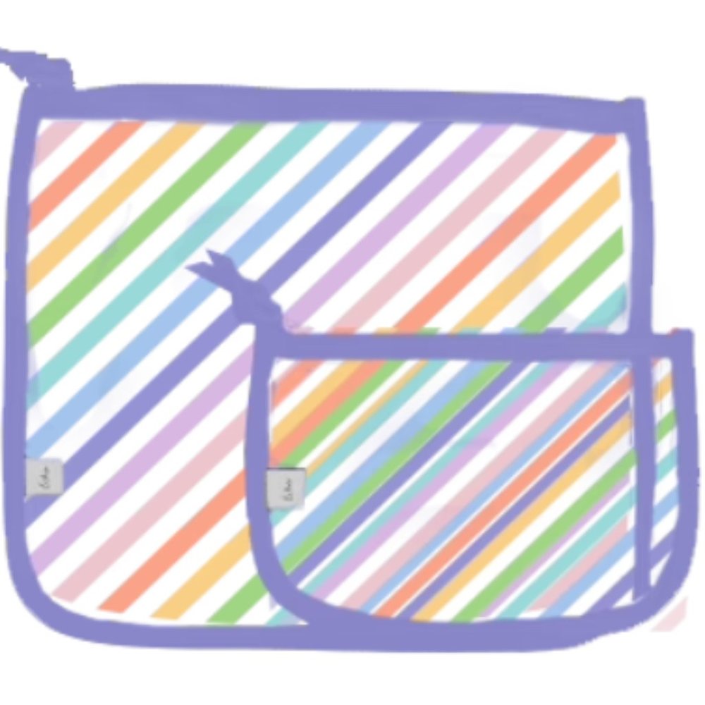 BOGG BAG DECORATIVE INSERT BAGS (SET OF 2) PASTEL RAINBOW STRIPE